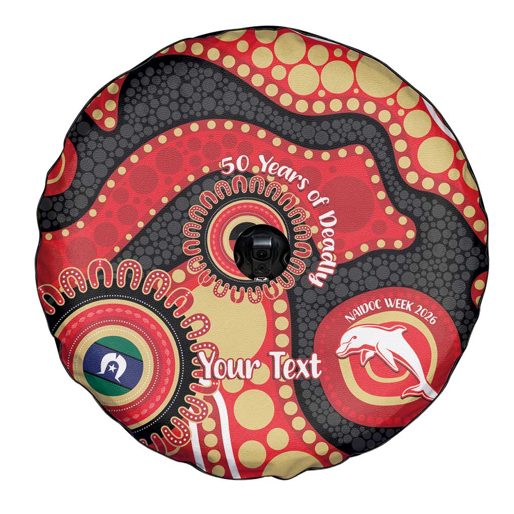 Dolphins NAIDOC Week 2026 Personalised Spare Tire Cover 50 Years of Deadly Aboriginal Art