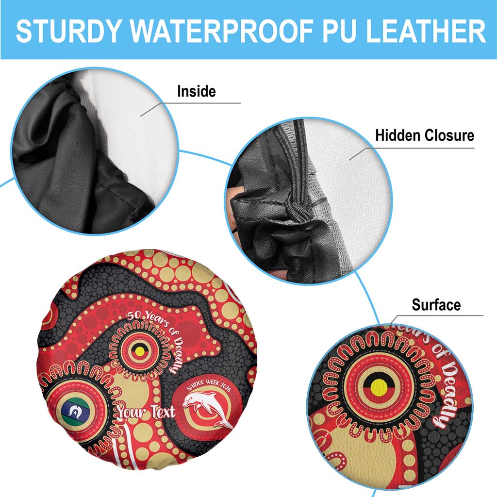 Dolphins NAIDOC Week 2026 Personalised Spare Tire Cover 50 Years of Deadly Aboriginal Art