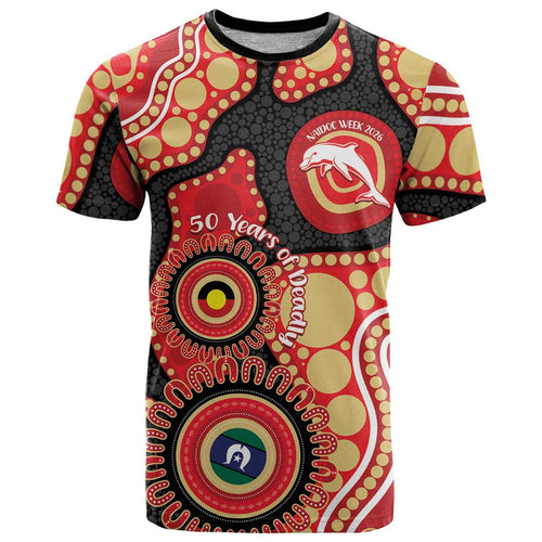 Dolphins NAIDOC Week 2026 Personalised T Shirt 50 Years of Deadly Aboriginal Art