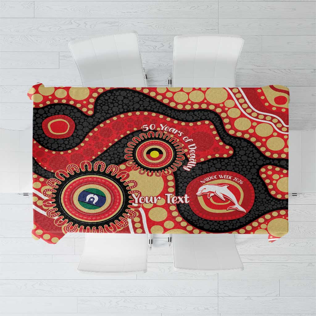 Dolphins NAIDOC Week 2026 Personalised Tablecloth 50 Years of Deadly Aboriginal Art