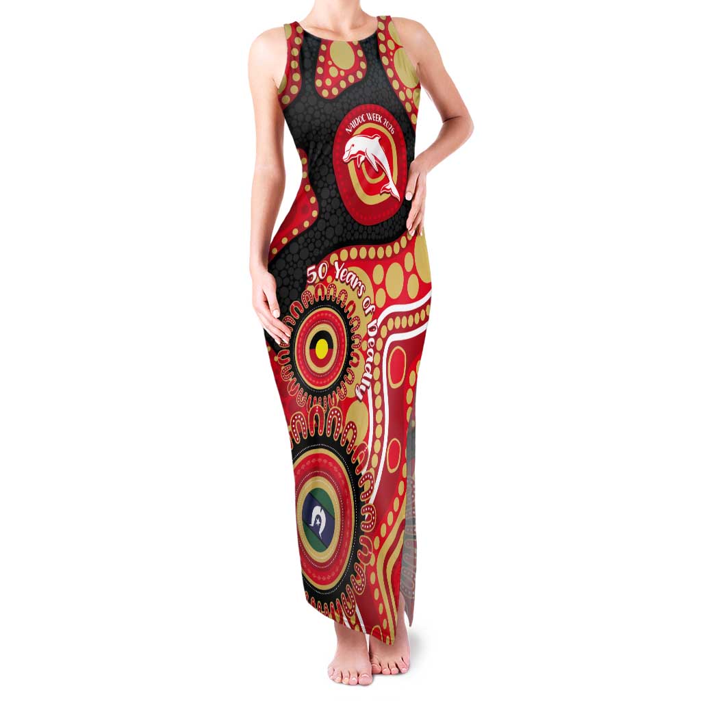 Dolphins NAIDOC Week 2026 Personalised Tank Maxi Dress 50 Years of Deadly Aboriginal Art