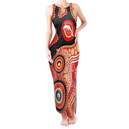 Dolphins NAIDOC Week 2026 Personalised Tank Maxi Dress 50 Years of Deadly Aboriginal Art