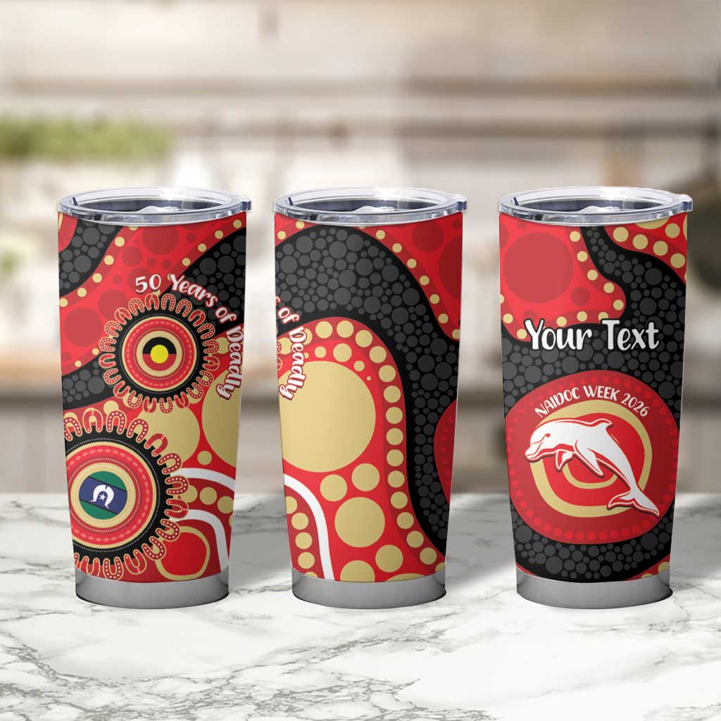 Dolphins NAIDOC Week 2026 Personalised Tumbler Cup 50 Years of Deadly Aboriginal Art