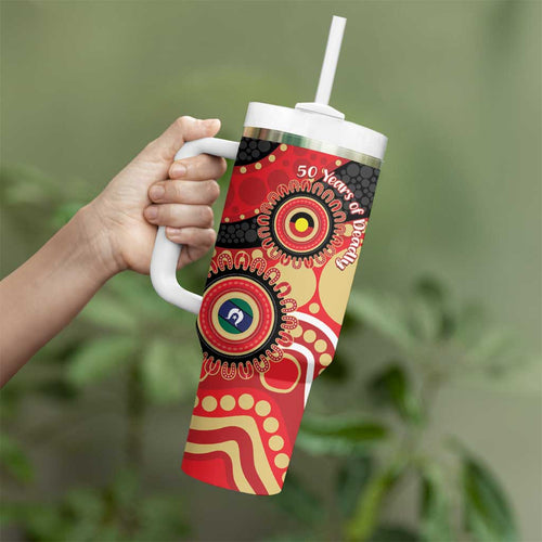 Dolphins NAIDOC Week 2026 Personalised Tumbler With Handle 50 Years of Deadly Aboriginal Art