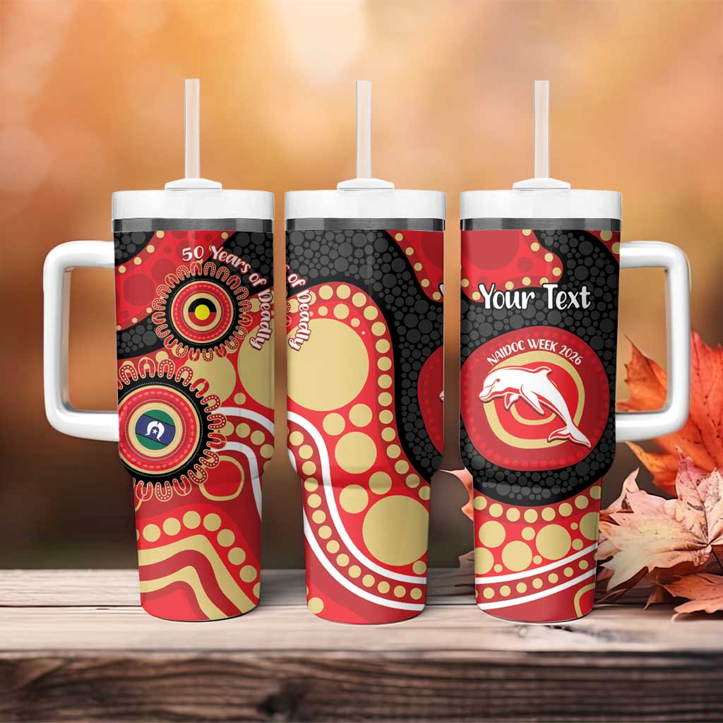 Dolphins NAIDOC Week 2026 Personalised Tumbler With Handle 50 Years of Deadly Aboriginal Art