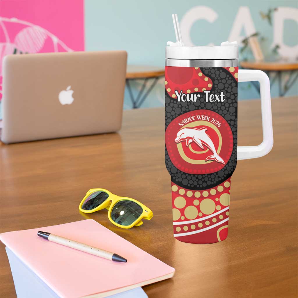 Dolphins NAIDOC Week 2026 Personalised Tumbler With Handle 50 Years of Deadly Aboriginal Art