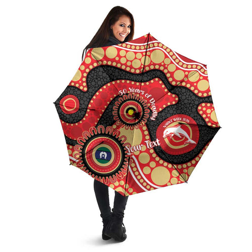 Dolphins NAIDOC Week 2026 Personalised Umbrella 50 Years of Deadly Aboriginal Art