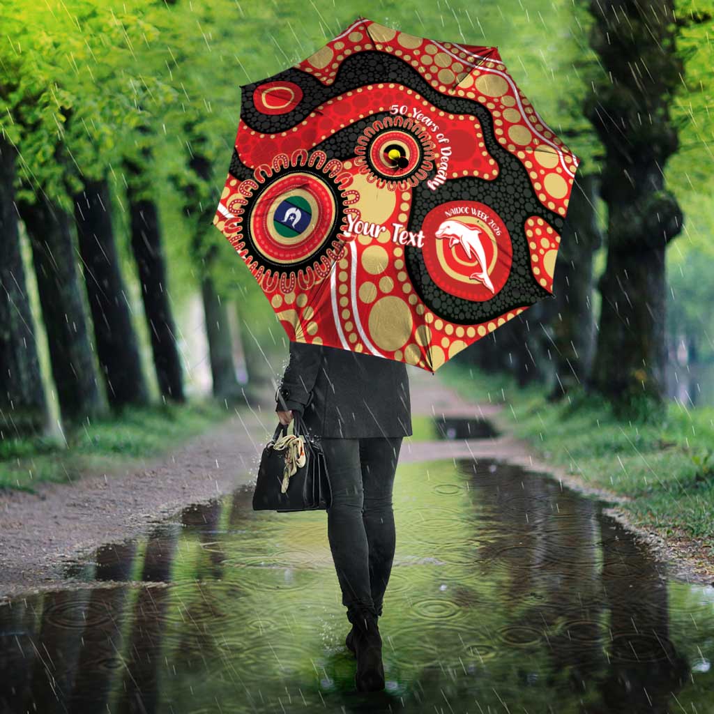 Dolphins NAIDOC Week 2026 Personalised Umbrella 50 Years of Deadly Aboriginal Art