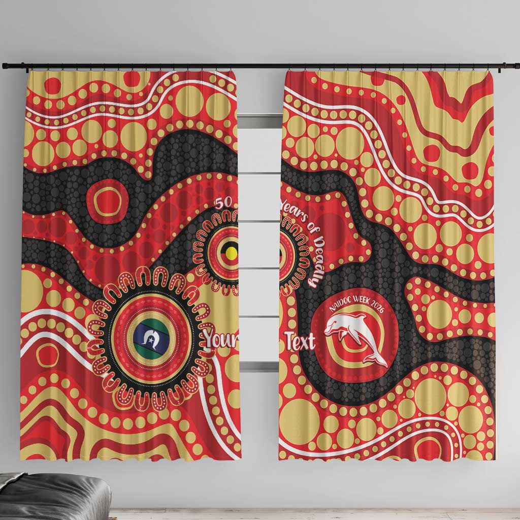 Dolphins NAIDOC Week 2026 Personalised Window Curtain 50 Years of Deadly Aboriginal Art