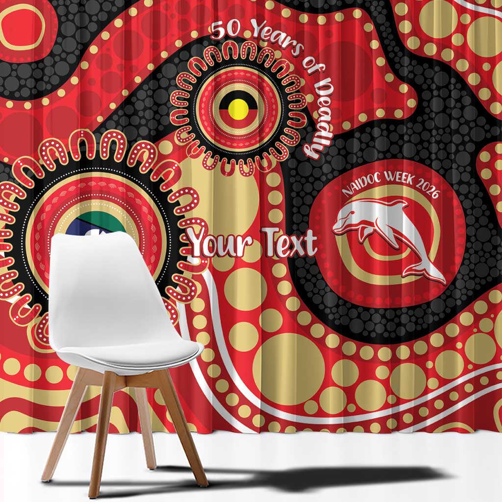 Dolphins NAIDOC Week 2026 Personalised Window Curtain 50 Years of Deadly Aboriginal Art