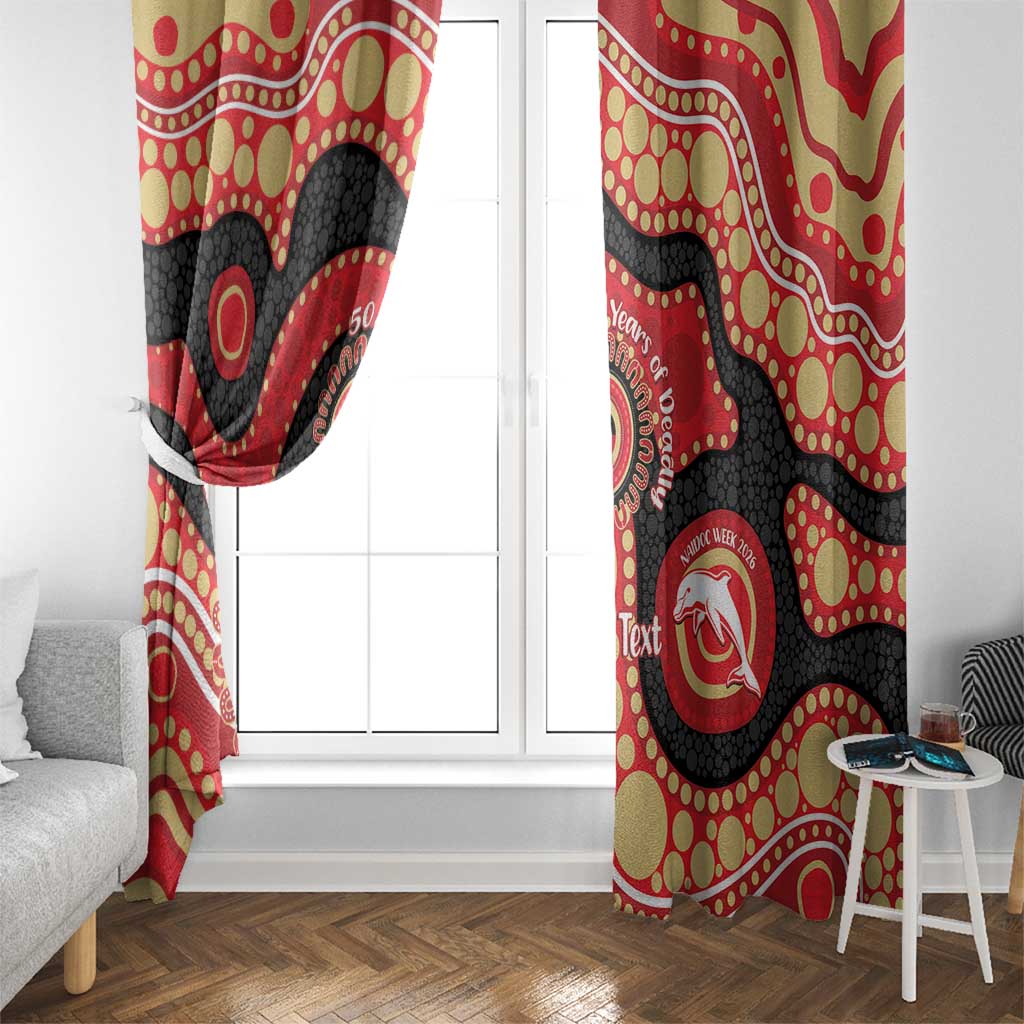 Dolphins NAIDOC Week 2026 Personalised Window Curtain 50 Years of Deadly Aboriginal Art