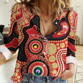 Dolphins NAIDOC Week 2026 Personalised Women Casual Shirt 50 Years of Deadly Aboriginal Art