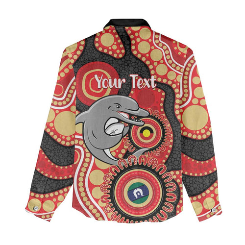 Dolphins NAIDOC Week 2026 Personalised Women Casual Shirt 50 Years of Deadly Aboriginal Art