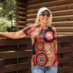 Dolphins NAIDOC Week 2026 Personalised Women Polo Shirt 50 Years of Deadly Aboriginal Art