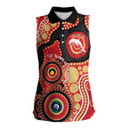 Dolphins NAIDOC Week 2026 Personalised Women Sleeveless Polo Shirt 50 Years of Deadly Aboriginal Art