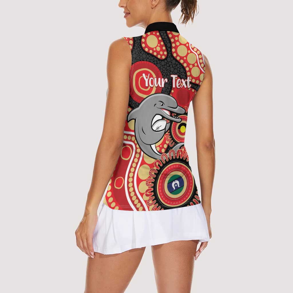 Dolphins NAIDOC Week 2026 Personalised Women Sleeveless Polo Shirt 50 Years of Deadly Aboriginal Art