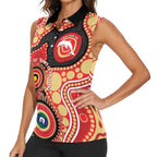 Dolphins NAIDOC Week 2026 Personalised Women Sleeveless Polo Shirt 50 Years of Deadly Aboriginal Art