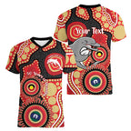Dolphins NAIDOC Week 2026 Personalised Women V-Neck T-Shirt 50 Years of Deadly Aboriginal Art