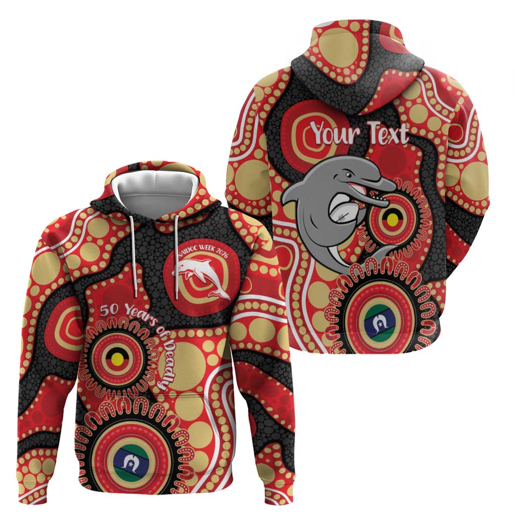 Dolphins NAIDOC Week 2026 Personalised Zip Hoodie 50 Years of Deadly Aboriginal Art