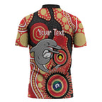 Dolphins NAIDOC Week 2026 Personalised Zipper Polo Shirt 50 Years of Deadly Aboriginal Art
