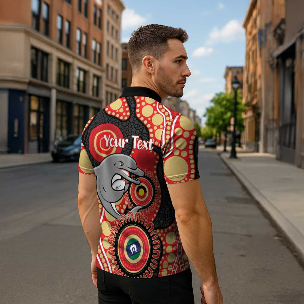Dolphins NAIDOC Week 2026 Personalised Zipper Polo Shirt 50 Years of Deadly Aboriginal Art