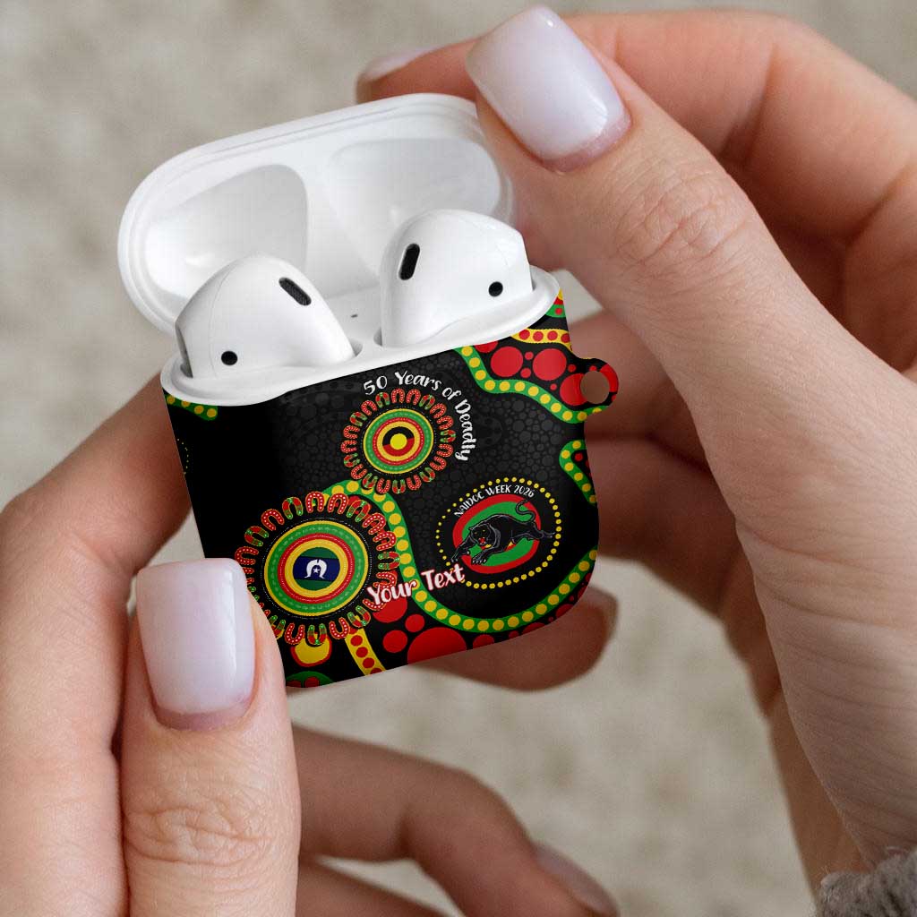 Panthers NAIDOC Week 2026 Personalised AirPods Case 50 Years of Deadly Aboriginal Art Black