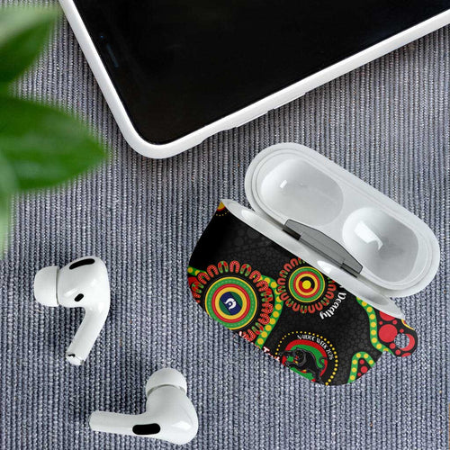 Panthers NAIDOC Week 2026 Personalised AirPods Case 50 Years of Deadly Aboriginal Art Black