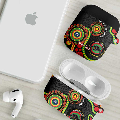 Panthers NAIDOC Week 2026 Personalised AirPods Case 50 Years of Deadly Aboriginal Art Black