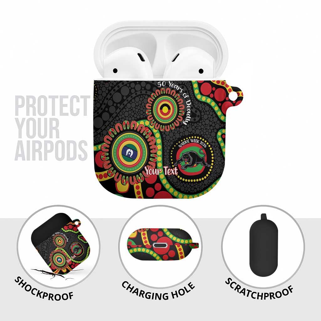 Panthers NAIDOC Week 2026 Personalised AirPods Case 50 Years of Deadly Aboriginal Art Black