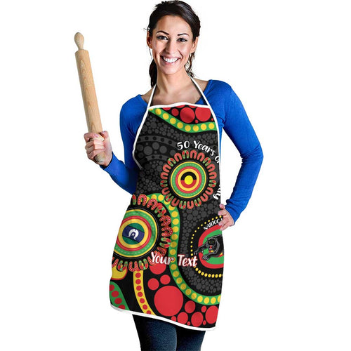Panthers NAIDOC Week 2026 Personalised Apron 50 Years of Deadly Aboriginal Art Black