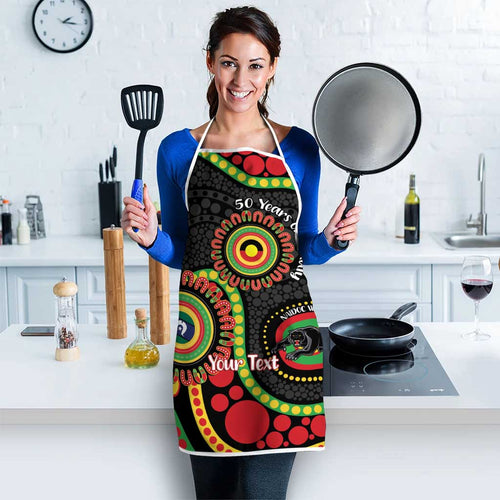 Panthers NAIDOC Week 2026 Personalised Apron 50 Years of Deadly Aboriginal Art Black