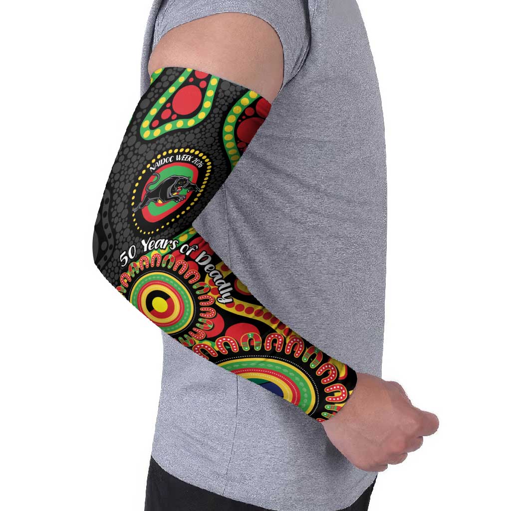 Panthers NAIDOC Week 2026 Personalised Arm Sleeves 50 Years of Deadly Aboriginal Art Black