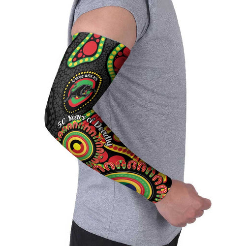 Panthers NAIDOC Week 2026 Personalised Arm Sleeves 50 Years of Deadly Aboriginal Art Black
