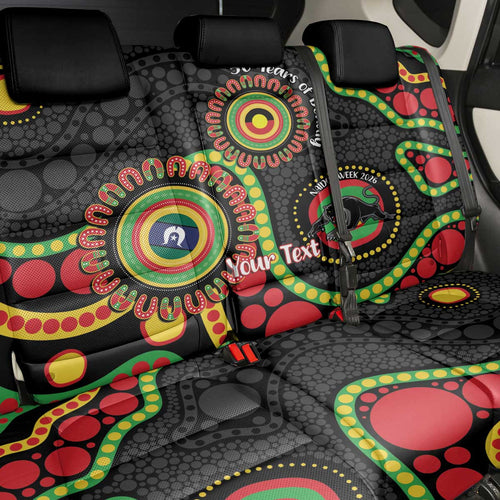 Panthers NAIDOC Week 2026 Personalised Back Car Seat Cover 50 Years of Deadly Aboriginal Art Black