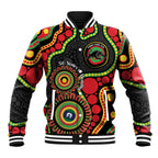 Panthers NAIDOC Week 2026 Personalised Baseball Jacket 50 Years of Deadly Aboriginal Art Black