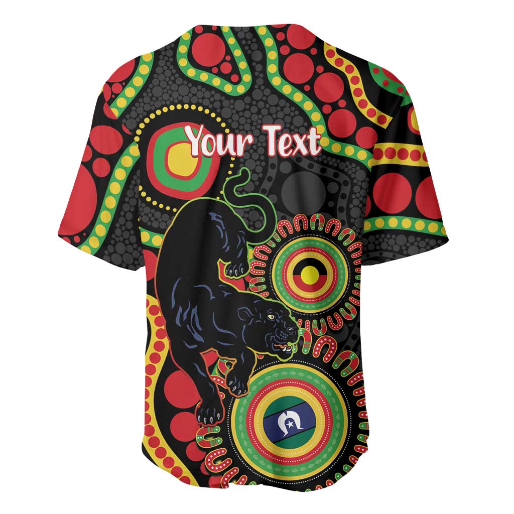 Panthers NAIDOC Week 2026 Personalised Baseball Jersey 50 Years of Deadly Aboriginal Art Black
