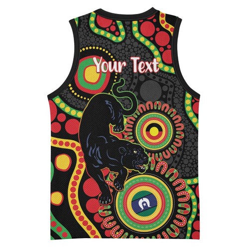 Panthers NAIDOC Week 2026 Personalised Basketball Jersey 50 Years of Deadly Aboriginal Art Black