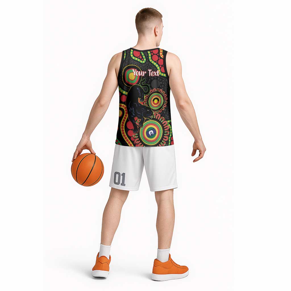 Panthers NAIDOC Week 2026 Personalised Basketball Jersey 50 Years of Deadly Aboriginal Art Black