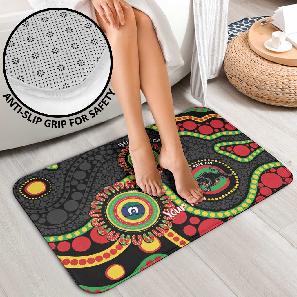 Panthers NAIDOC Week 2026 Personalised Bathroom Set 50 Years of Deadly Aboriginal Art Black