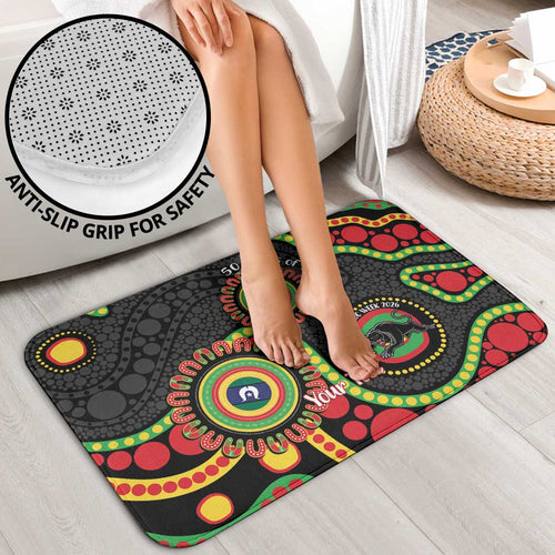 Panthers NAIDOC Week 2026 Personalised Bathroom Set 50 Years of Deadly Aboriginal Art Black