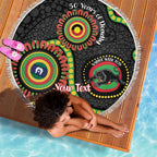 Panthers NAIDOC Week 2026 Personalised Beach Blanket 50 Years of Deadly Aboriginal Art Black