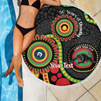 Panthers NAIDOC Week 2026 Personalised Beach Blanket 50 Years of Deadly Aboriginal Art Black