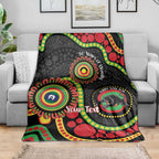 Panthers NAIDOC Week 2026 Personalised Blanket 50 Years of Deadly Aboriginal Art Black