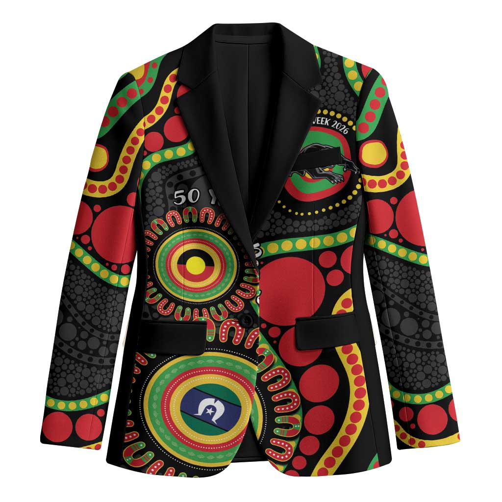 Panthers NAIDOC Week 2026 Personalised Blazer 50 Years of Deadly Aboriginal Art Black