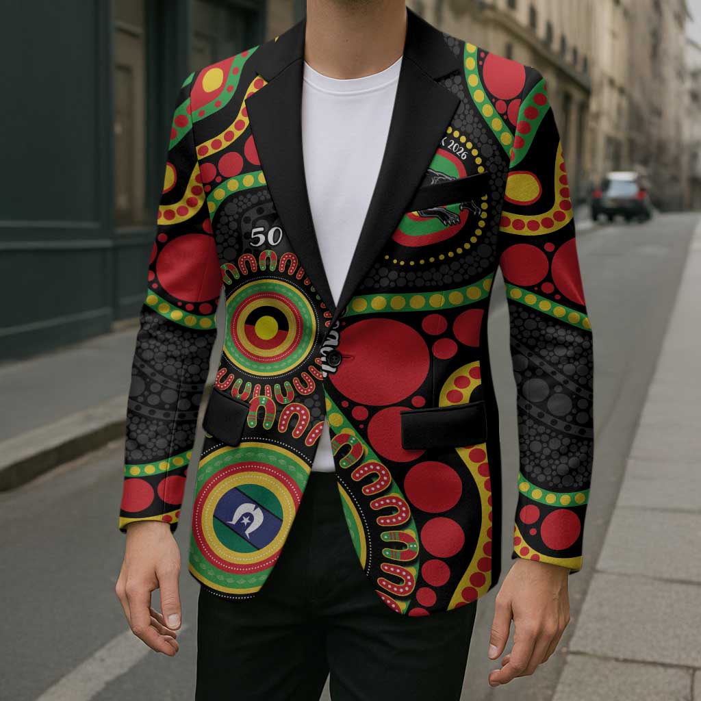 Panthers NAIDOC Week 2026 Personalised Blazer 50 Years of Deadly Aboriginal Art Black