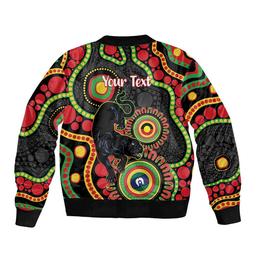 Panthers NAIDOC Week 2026 Personalised Bomber Jacket 50 Years of Deadly Aboriginal Art Black