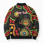 Panthers NAIDOC Week 2026 Personalised Bomber Puffer Jacket 50 Years of Deadly Aboriginal Art Black