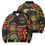 Panthers NAIDOC Week 2026 Personalised Bomber Puffer Jacket 50 Years of Deadly Aboriginal Art Black