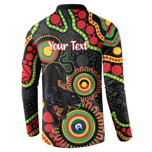 Panthers NAIDOC Week 2026 Personalised Button Sweatshirt 50 Years of Deadly Aboriginal Art Black