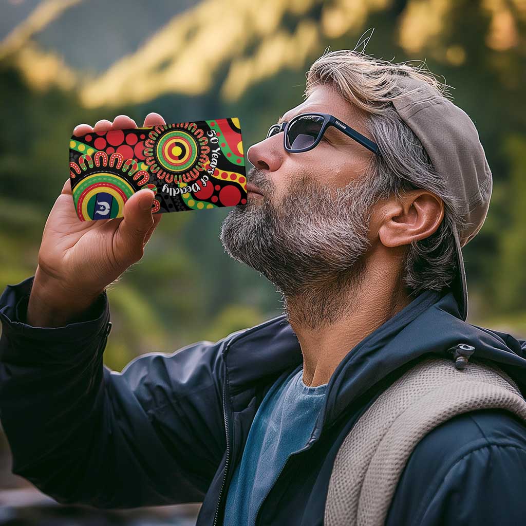 Panthers NAIDOC Week 2026 Personalised 4 in 1 Can Cooler Tumbler 50 Years of Deadly Aboriginal Art Black